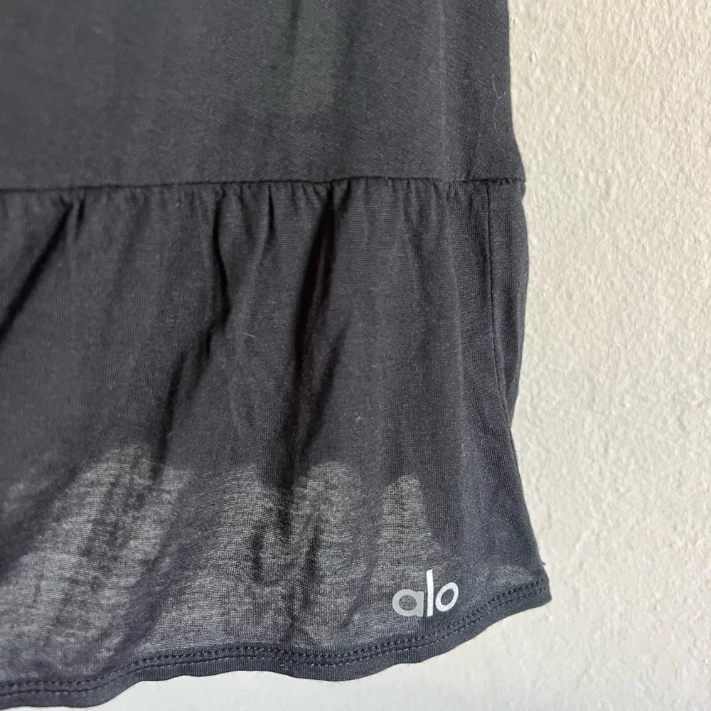 ALO Yoga Black Sheer Peplum Camisole